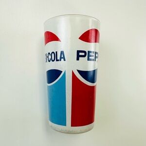 Vintage Pepsi 12 oz tumbler 3 sided print red white blue